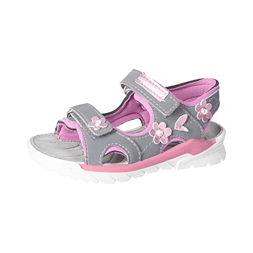 RICOSTA Mädchen Riemchensandalen Carmen,Kinder Sandalen,WMS:Mittel,waschbar,Kinderschuhe,Sommerschuhe,Strandschuhe,Graphit/rosada (450),29 EU im Sale