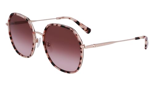 Longchamp Unisex LO163S Sunglasses, 780 Rose Gold/Havana, One Size