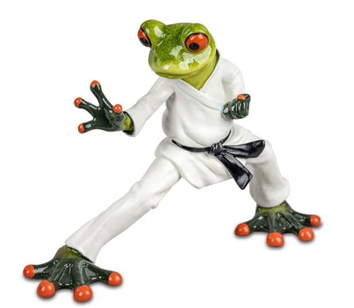 formano lustige Frösche Kampfsportler Karate Judo 16cm Figur Froschpaar Dekoration