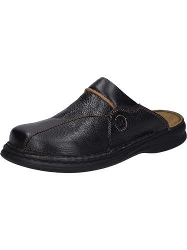 Josef Seibel Klaus Herren Clogs | Echtleder-Herrenschuhe für drinnen und draußen | Komfort-Schuhe aus Rindsleder, Schwarz (611 schwarz/cognac), 42 EU im Sale