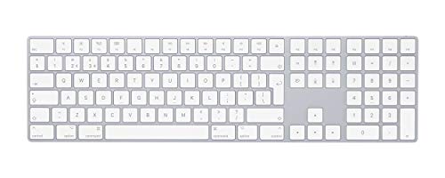 Apple Magic Keyboard mit Ziffernblock: Bluetooth, wiederaufladbar. Kompatibel mit Mac, iPad oder iPhone; Niederländisch, Silber im Sale