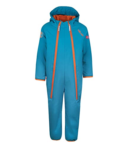 Trollkids Kinder Nordkapp Softshell Overall Einteiler, Dunkelblau/Zimt, Größe 104 im Sale