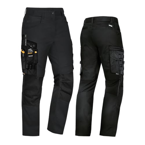 Uvex Echor Herren Premium Arbeitshose - verstärkt mit Cordura - Stretch-Bundhose - Extra Stauraum - Schwarz - Gr 50 im Sale