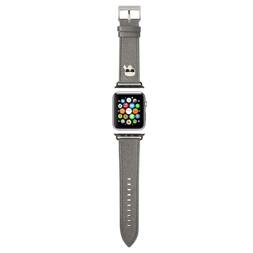 KARL LAGERFELD KLAWLOKHG Uhrenarmband für Apple Watch 42/44/45mm Silber Saffiano Karl Heads im Sale