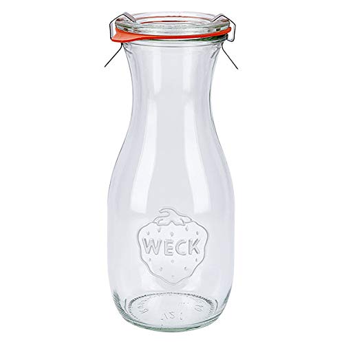 6x WECK-Saftflasche 530ml mit Gummiring und 2 Klammern im Sale