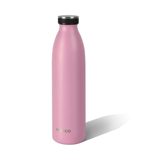 Edelstahl Trinkflasche wenco falmingo pink - 750ml - Perfekt für Kinder, BPA-Frei, Auslaufsicher, Kohlensäure geeignet - Kleine Thermosflasche für Sprudel, Sport, Schule, Fitness