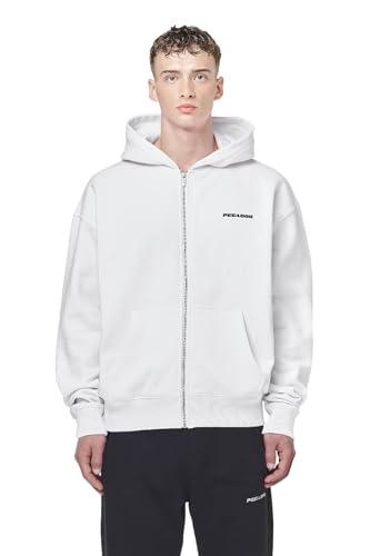 Pegador Herren Sweat Jacket Logo Oversized White im Sale