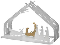 Thumbnail for Alessi Bark Crib BM09 W - Design Weihnachtskrippe Reproduktion mit goldenen Details, Edelstahl, Weiß