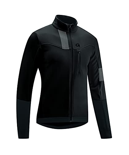 Gonso Valaff, Herren Fahrradjacke, Wasserabweisende Softshelljacke, Winddicht, G-Shell für optimale Wärmeisolierung, Enganliegende Passform, PFC-frei, Schwarz, Gr. 4 im Sale