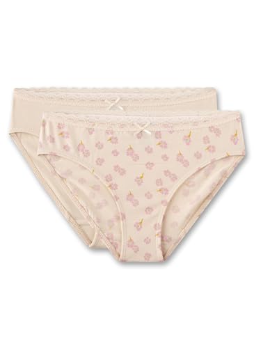 Sanetta Mädchen-Slips (Doppelpack) Beige | Hochwertige und nachhaltige Unterhose für Mädchen aus Baumwolle. Inhalt: 2er Set Unterwäsche für Mädchen 176 im Sale