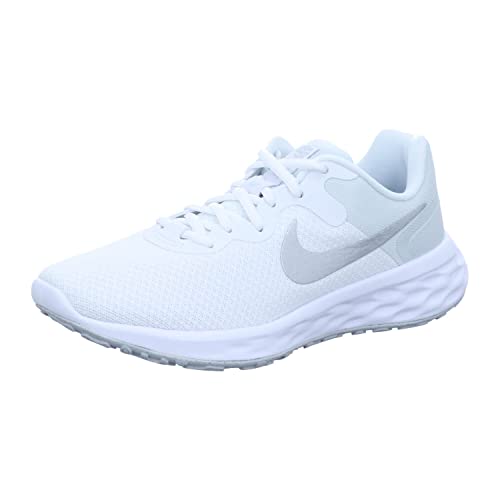 Nike Damen Revolution 6 Nn Laufschuh, White/Metallic Silver-Pure Pla, 36.5 EU im Sale