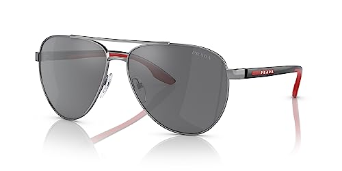 Prada Herren 5AV07G Sonnenbrille, Ruthenium/Grausilber, Einheitsgröße (Herstellergröße: 65) im Sale