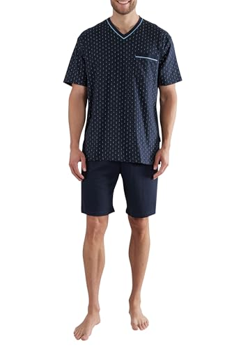 Götzburg Herren Shorty, Kurzarm, Baumwolle, Single Jersey, Navy, Bedruckt 60 im Sale