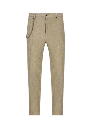 Luis Trenker Herren Leinen Hose Lubruneu, Farbe:beige, im Sale