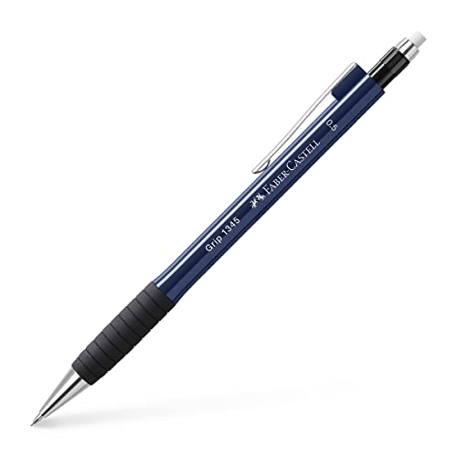 Faber-Castell 134599 - Druckbleistift GRIP 1345 black, Härtegrad B, Minenstärke 0.5 mm, mit integriertem Radiergummi, 1 Stück im Sale