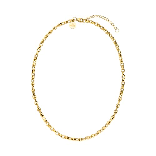 Purelei Dreamscape Kette, Halskette aus Kaffeebohnen für Damen aus Edelstahl, Zeitlose wasserfeste Halskette, Einstellbare Länge von bis 45 cm (Gold) im Sale