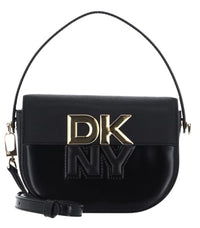 Thumbnail for DKNY Women's Echo Small Flap Crossbody, Black/Gold im Sale