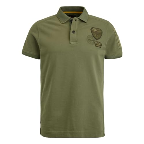 PME Legend Herren Poloshirt FINE Pique SOLID - Regular Fit S - 3XL Grün Blau, Größe:L, Farbe:Olivine 6382 im Sale