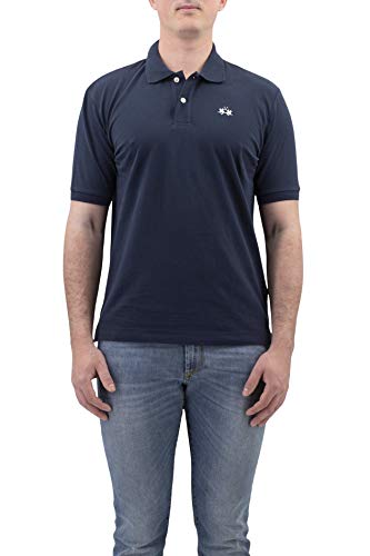 La Martina - Klassisches Poloshirt aus Piqué Regular Fit, Marineblau, Man im Sale