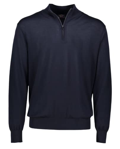 PAUL & SHARK COP1049-050 Pullover Half-Zip 100% Merino Extrafine Wool Blau Navy Regular Fit Herren, blau, Large im Sale