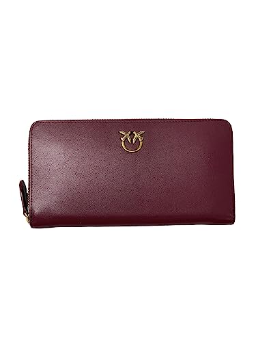 Pinko Damen Ryder Zip Around Vitello SETA Reisezubehör-Brieftasche, D01Q_Biscotto ZENZERO-Antique Gold im Sale