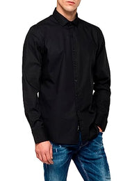 Thumbnail for Replay Herren Hemd Langarm mit Stretch, Black 098 (Schwarz), im Sale