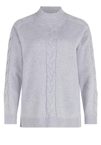 Betty Barclay Damen Strickpullover mit Stehkragen Grey Melange,42 im Sale