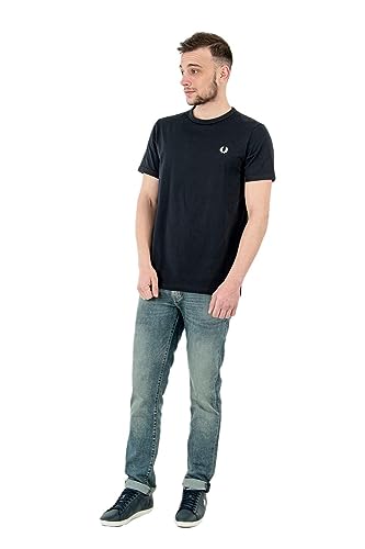 T-SHIRT GIROCOLLO UOMO FRED PERRY BLACK im Sale