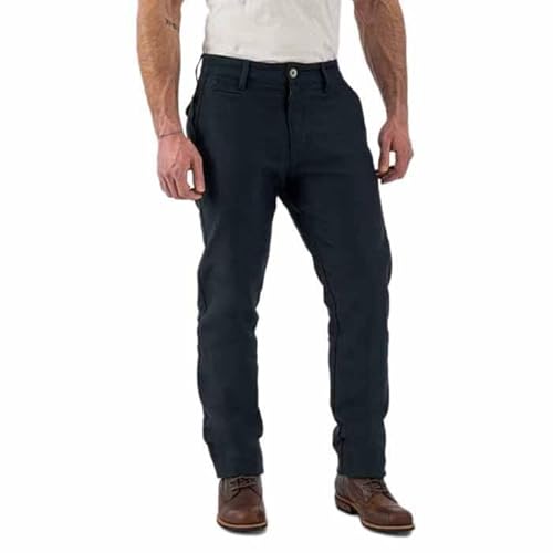 Rokker Navy Chino Motorrad Textilhose (Navy,Short 34) im Sale