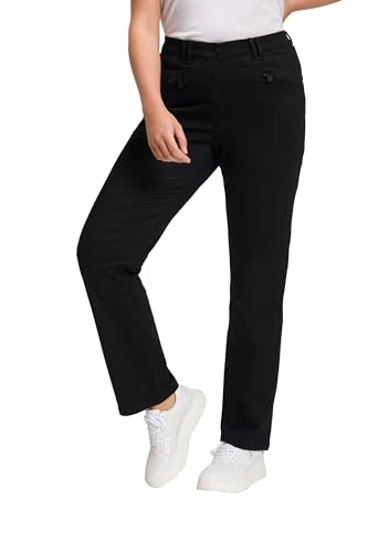 Ulla Popken Damen Basic-Stretchhose Mony Hose, Schwarz, 40W / 30 im Sale