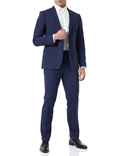 Roy Robson Herren Anzug Slim Fit 2-teilig aus Schurwolle Mix Business Stretch Abendanzug-Set, Italienisches Blau, 106 im Sale