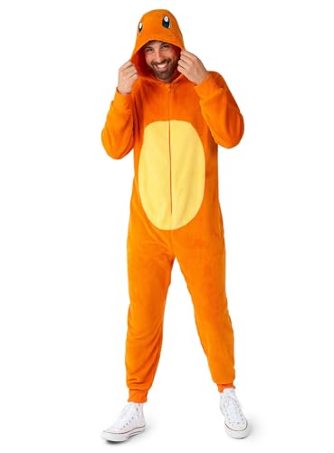 OppoSuits Adult Unisex Charmander Onesie - Pokémon One-piece Pyjamas - Loose Fit - Inklusive Taschen - Orange im Sale