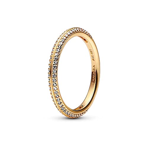 PANDORA Damen-Ring Goldfarben Pavé 169679C01-60 Ringgröße 60/19,1 im Sale