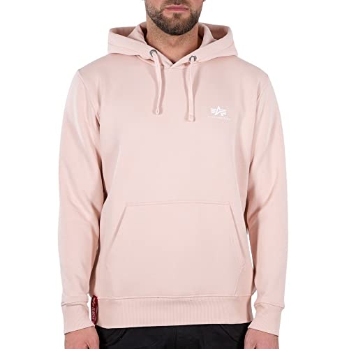 Alpha Industries Herren Basic Hoody Small Logo Kapuzensweat Kapuzenpullover, Pale Peach, im Sale