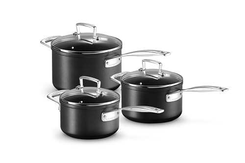 Le Creuset Aluminium-Antihaft 3-teiliges Profitopfset, Ø 16, 18 und 20 cm, Für alle Herdarten inkl. Induktion geeignet, Anthrazit/Silber, 51803000010002 im Sale