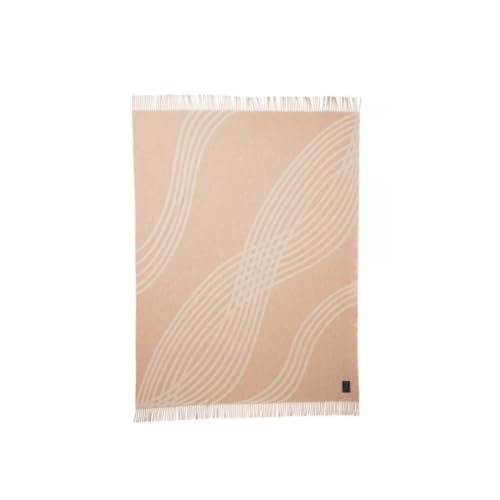 LEXINGTON [A Waves Recycled Wool Jacquard Throw, Beige/Off White, 130x170