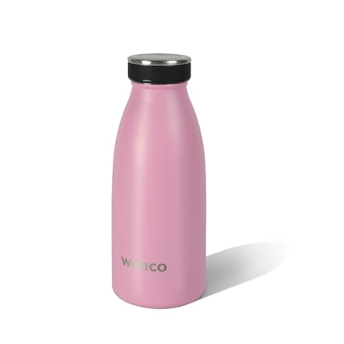 Edelstahl Trinkflasche wenco falmingo pink - 350ml - Perfekt für Kinder, BPA-Frei, Auslaufsicher, Kohlensäure geeignet - Kleine Thermosflasche für Sprudel, Sport, Schule, Fitness