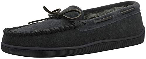 Minnetonka Men's Pile Lined Hardsole Slipper Charcoal 13 Wide im Sale