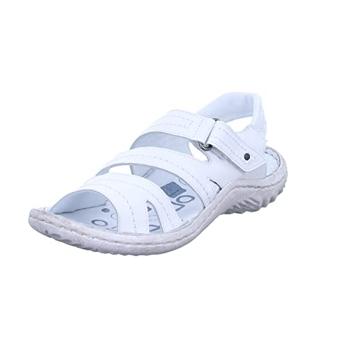 KRISBUT Damen Sandale 7069-2 Leder Klettverschluss Atmungsaktiv Elastisch Flexibel Gepolstert Leicht Weiß (White) im Sale