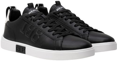 Replay Herren Gmz3p .000.c0021l Sneaker, 008 Black White, 46 EU im Sale