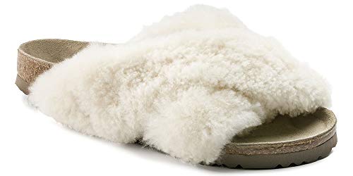 Papillio Birkenstock Daytona Pelz Schmal in Shearling Grauweiß (Kunst :1011902) - Shearling Grauweiß, 37 EU im Sale