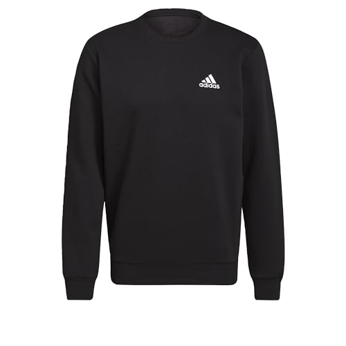 adidas Herren Feelcozy Essentials Fleece Sweatshirt , Black / White, im Sale