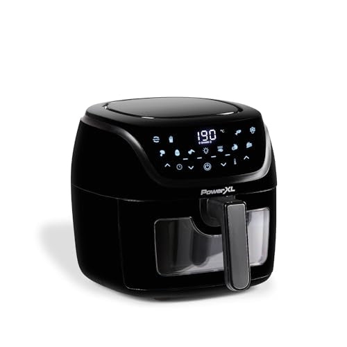 PowerXL Vortex PRO AirFryer - 4L Fassungsvermögen - 7in1 Heißluftfritteuse mit Sichtfenster - Touchscreen - 10 Programme - ohne Öl - mit Shake-Modus - 1350W - Anti-Haftbeschichtung