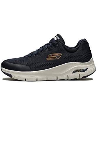 Skechers Herren Arch Fit Sneaker, Navy Textile Synthetic Trim, 42.5 EU im Sale