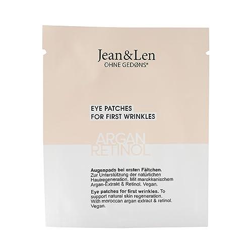 Jean & Len Regenerierende Augenpads Arganöl & Retinol, bei ersten Fältchen, Biocellulose Pads, spenden intensiv Feuchtigkeit, ohne Parabene & Silikone, vegan, 1 x 2 Stück im Sale