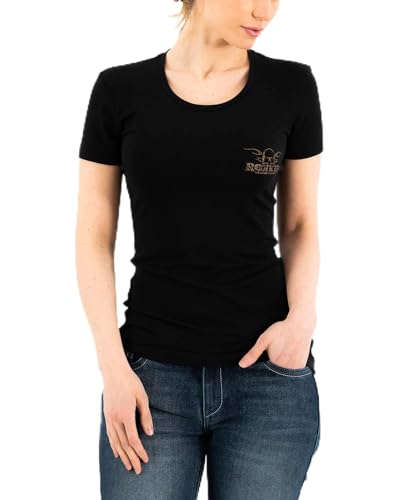 Rokker Performance TRC Logo Damen T-Shirt (Black,XS) im Sale