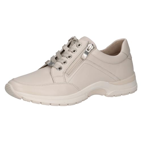 CAPRICE Damen Sneaker flach aus Leder mit Reißverschluss, Elfenbein (Offwhite Soft), EU im Sale