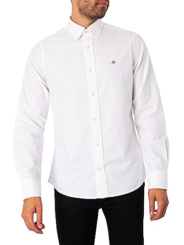 GANT Herren Slim Oxford Shirt Klassisches Hemd, White, im Sale