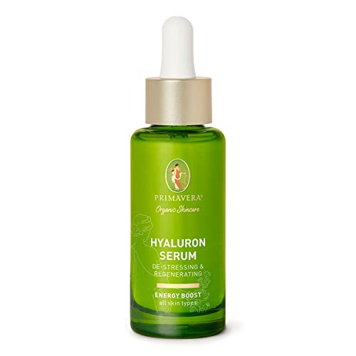 PRIMAVERA Hyaluron Serum - De-Stressing & Regenerating 30 ml - Naturkosmetik - wirkungsvolles Hyaluron Serum für alle Hauttypen - vegan im Sale