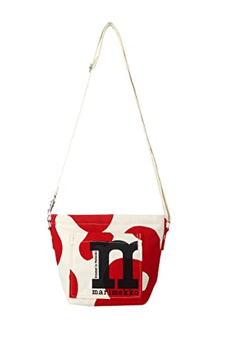 Marimekko Mono Mini Crossbody Pulloposty, Umhängetasche, canvas tasche umhängetasche damen, Ecru/rot im Sale